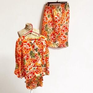 Essence spring floral feminine vintage 90s jacket & skirt